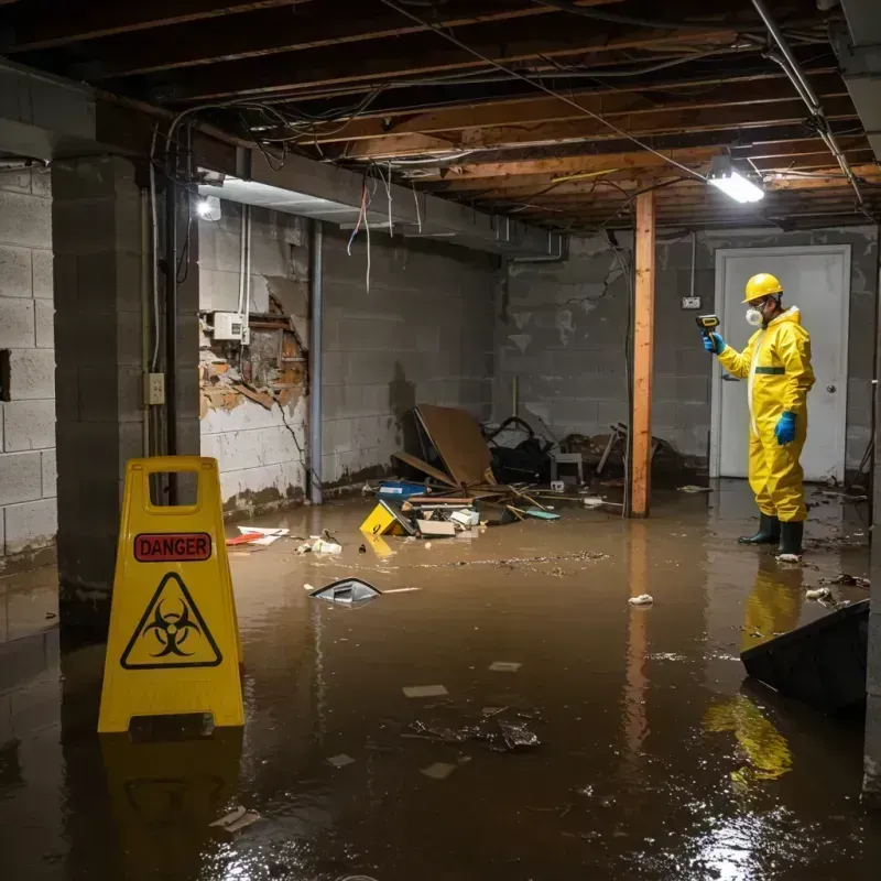 Flooded Basement Electrical Hazard in Calhoun, GA Property