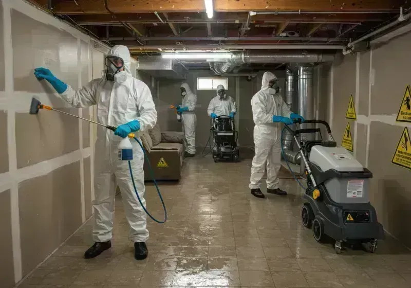 Basement Moisture Removal and Structural Drying process in Calhoun, GA